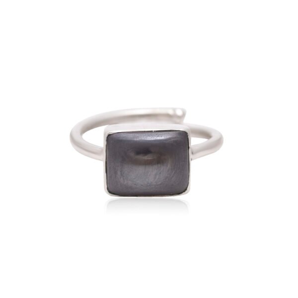 925 Silver Hematite Stone Adjustable Ring - Image 2