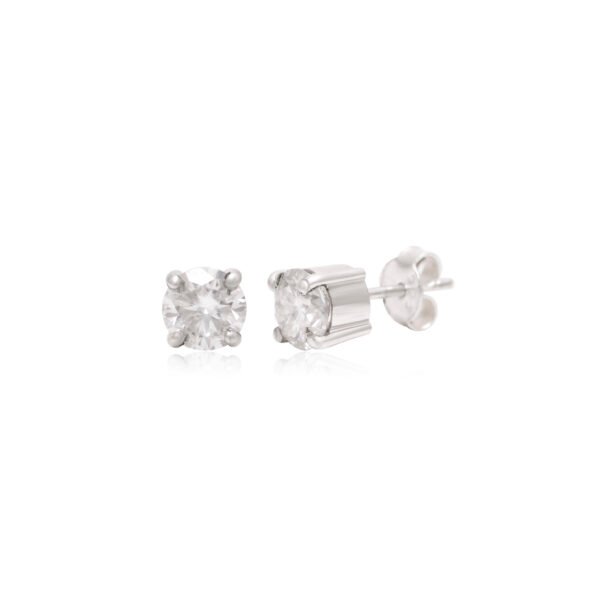 5 MM Round Cut Moissanite Original Silver Studs - Image 4