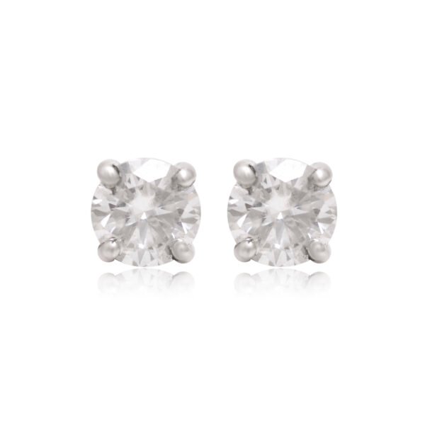 5 MM Round Cut Moissanite Original Silver Studs - Image 3