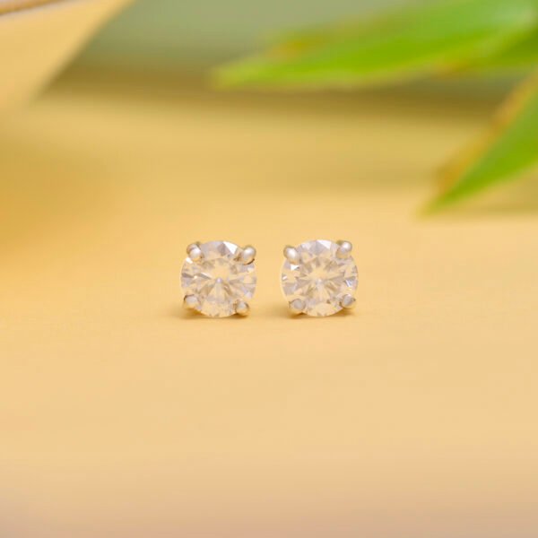 5 MM Round Cut Moissanite Original Silver Studs - Image 2