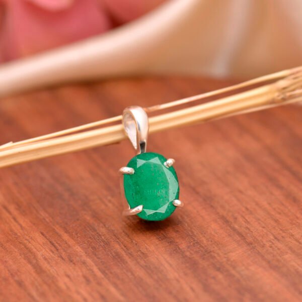 Natural Green Aventurine Stone 925 Pure Silver Pendant