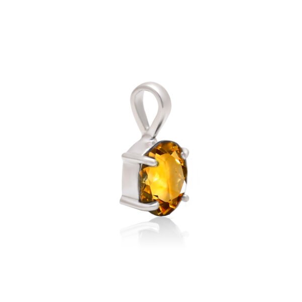 Natural Citrine Stone 925 Pure Silver Pendant - Image 2