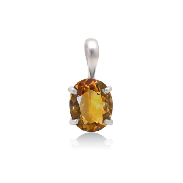 Natural Citrine Stone 925 Pure Silver Pendant - Image 3