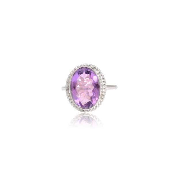 Amethyst Stone 925 Pure Silver Ring - Image 4