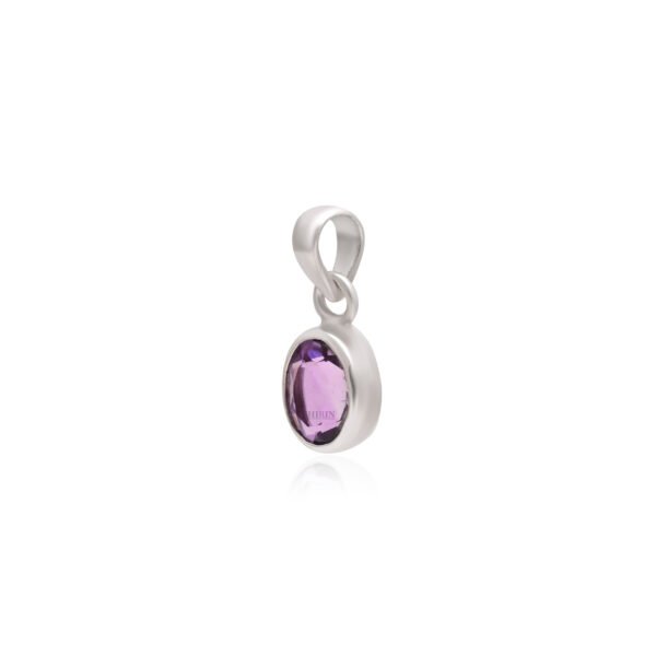 Natural Amethyst Stone 925 Pure Silver Pendant - Image 3
