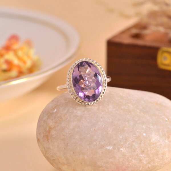 Amethyst Stone 925 Pure Silver Ring
