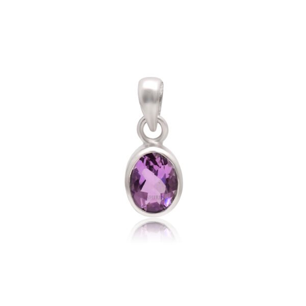 Natural Amethyst Stone 925 Pure Silver Pendant - Image 4