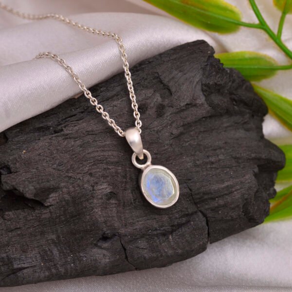 Natural Moonstone 925 Pure Silver Pendant - Image 2