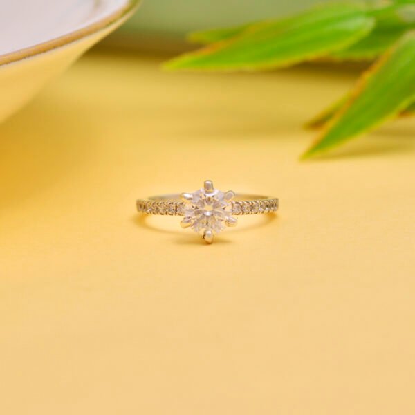 Moissanite Solitaire 92.5 Original Silver Proposal Ring - Image 2
