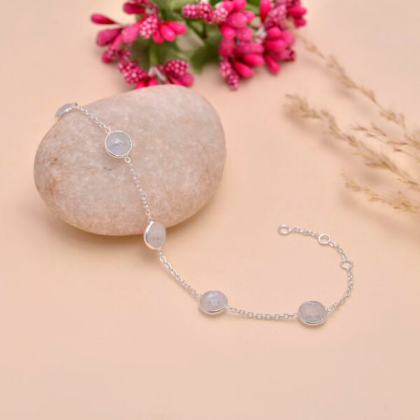 Natural Moonstone 925 Silver Bracelet - Image 2