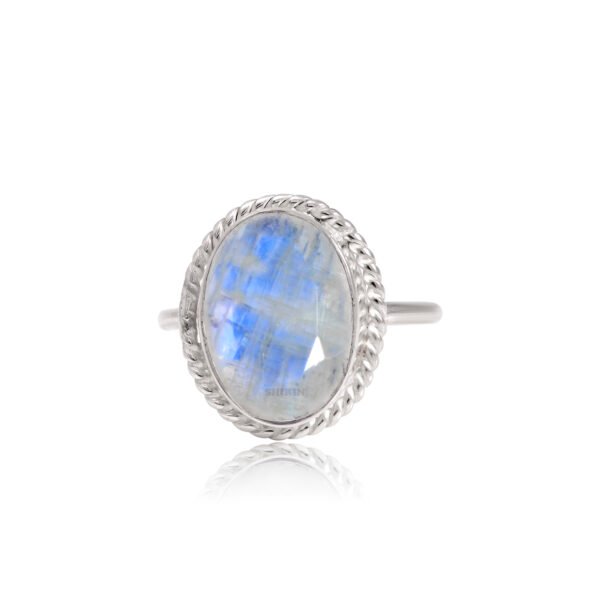 Natural Moonstone 925 Pure Silver Ring - Image 3