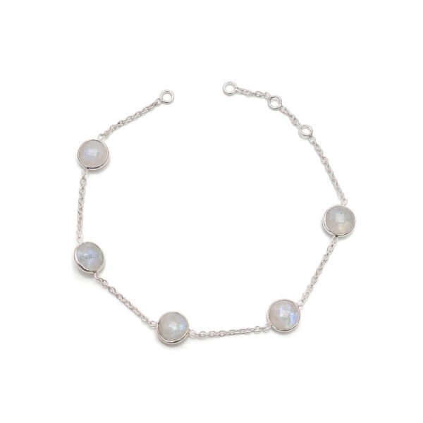 Natural Moonstone 925 Silver Bracelet - Image 3