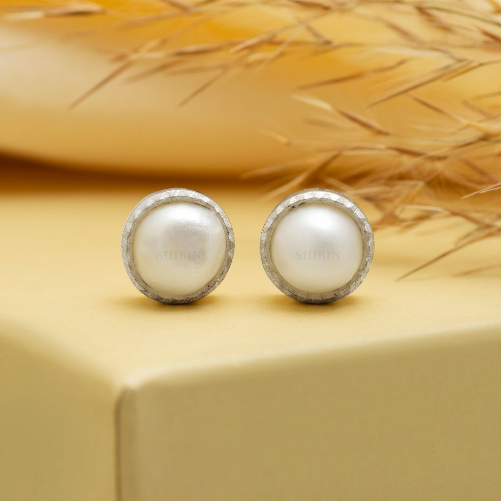 Pearl Pure Silver Stud Earrings — Classic Elegance in Every Detail - Image 4