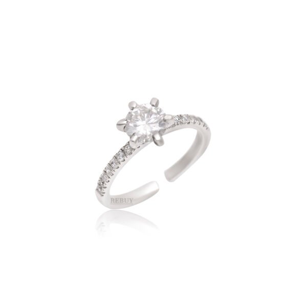 Moissanite Solitaire 92.5 Original Silver Proposal Ring - Image 3