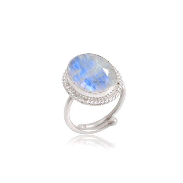 Natural Moonstone 925 Pure Silver Ring - Image 4