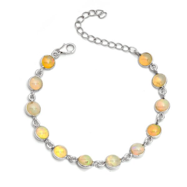 Opal Stone 925 Pure Silver Adjustable Bracelet - Image 3