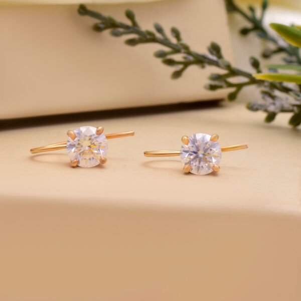 Moissanite 925 Pure Silver Dangle Earrings Gold Plated