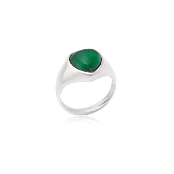 Green Aventurine Heart Shape Ring – 925 Sterling Silver - Image 4