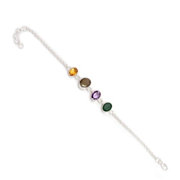 Money Magnet Crystal Bracelet – Citrine, Green Aventurine, Pyrite, Amethyst & 925 Sterling Silver - Image 3