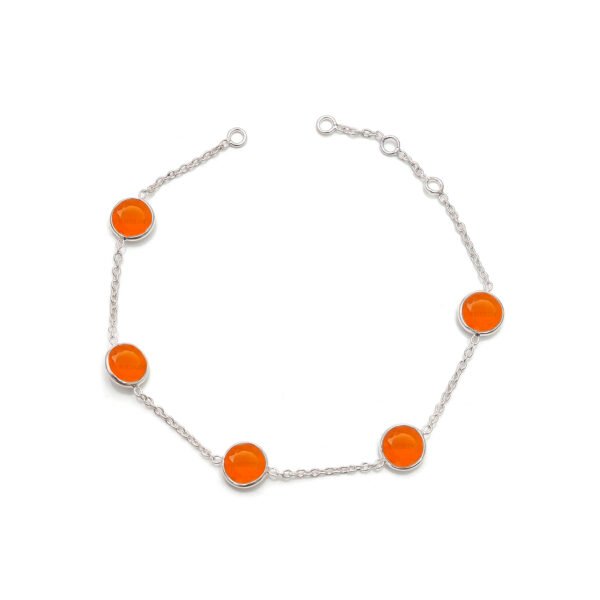 Natural Carnelian Stone 925 Silver Bracelet - Image 4