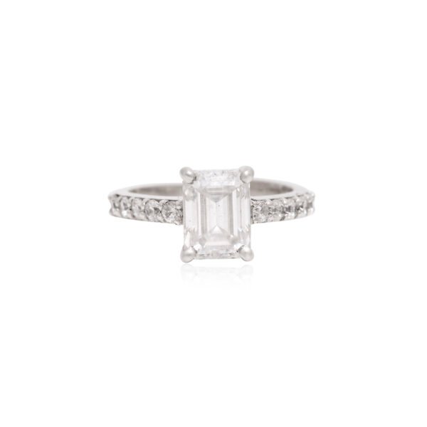 Moissanite Solitaire 92.5 Original Silver Proposal Ring - Image 4