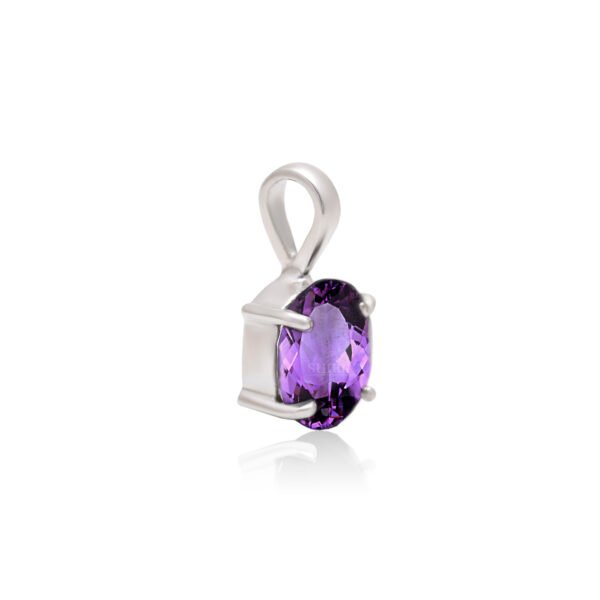 Natural Amethyst Stone 925 Pure Silver Pendant - Image 2