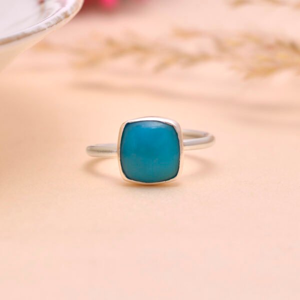 Natural Turquoise Stone 925 Pure Silver Ring