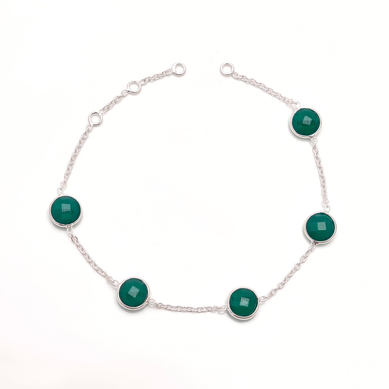 Natural Chalcedony Stone 925 Silver Bracelet - Image 3
