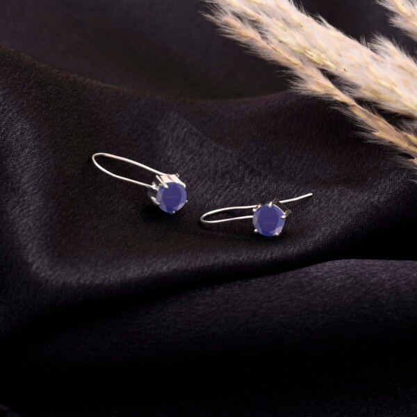 Lapis Lazuli Stone 925 Pure Silver Dangle Earrings