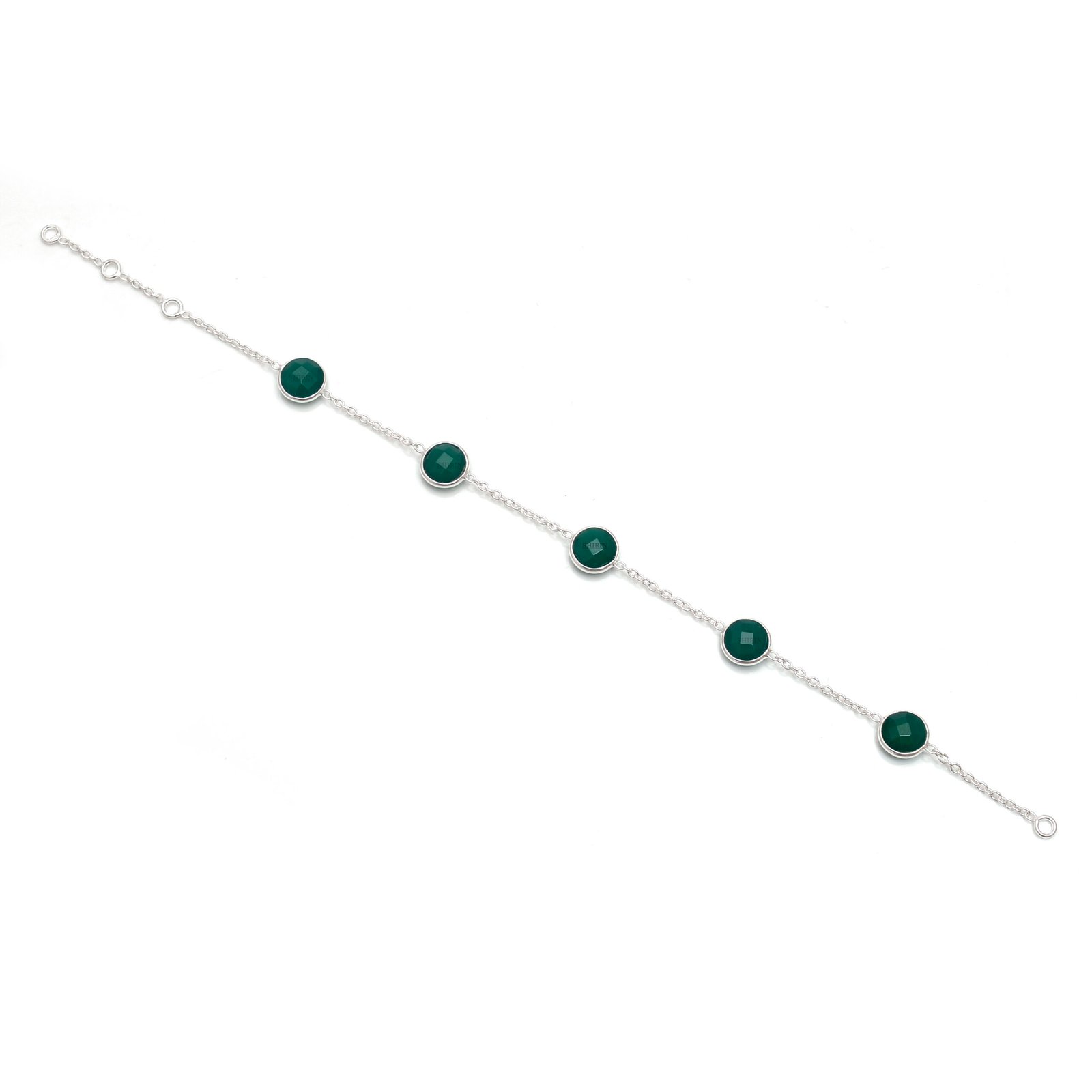 Natural Chalcedony Stone 925 Silver Bracelet - Image 4