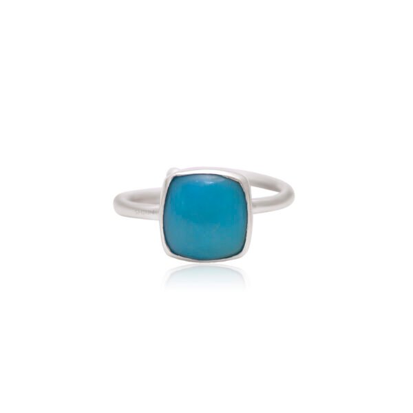 Natural Turquoise Stone 925 Pure Silver Ring - Image 2