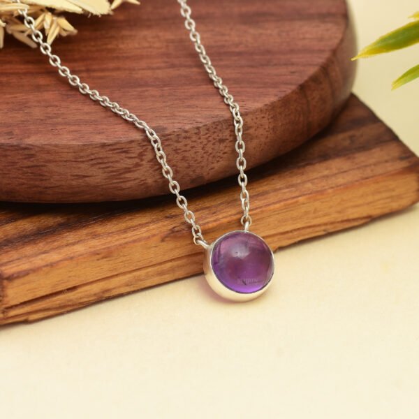 Amethyst Stone Original 92.5 Silver Necklace