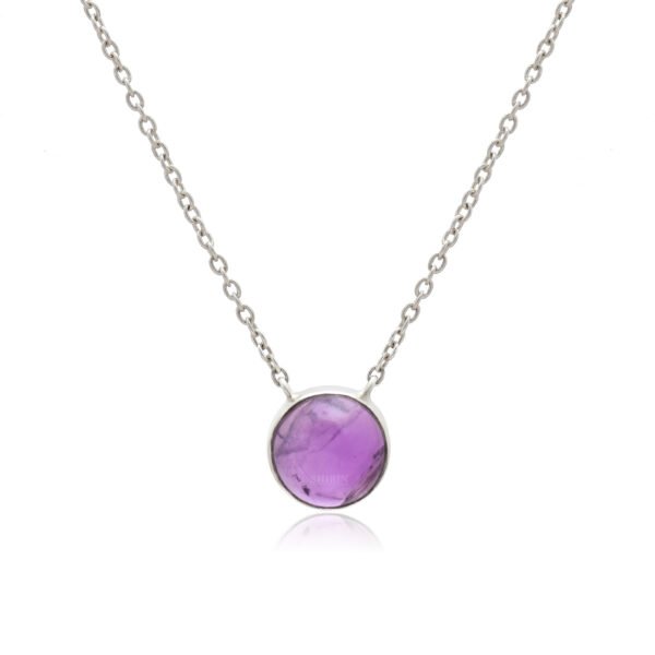 Amethyst Stone Original 92.5 Silver Necklace - Image 4